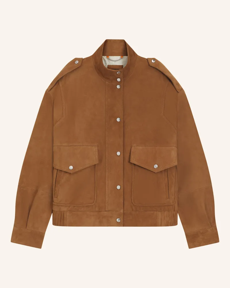 HUGO BOSS Lederjacke C_Sabea Relaxed Fit braun Braun