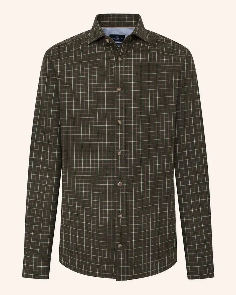 Hackett Freizeithemd BRUSHED WINDOWPANE Gruen