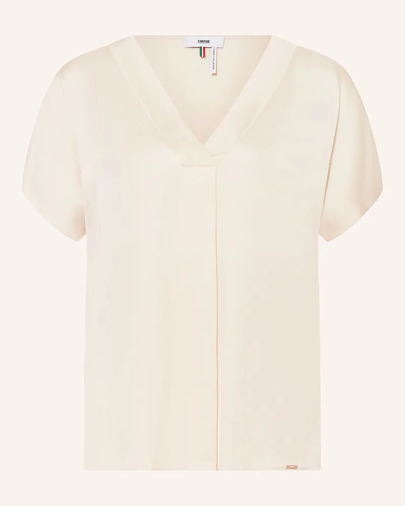 cinque Blusentop CIVANE im Materialmix Ecru