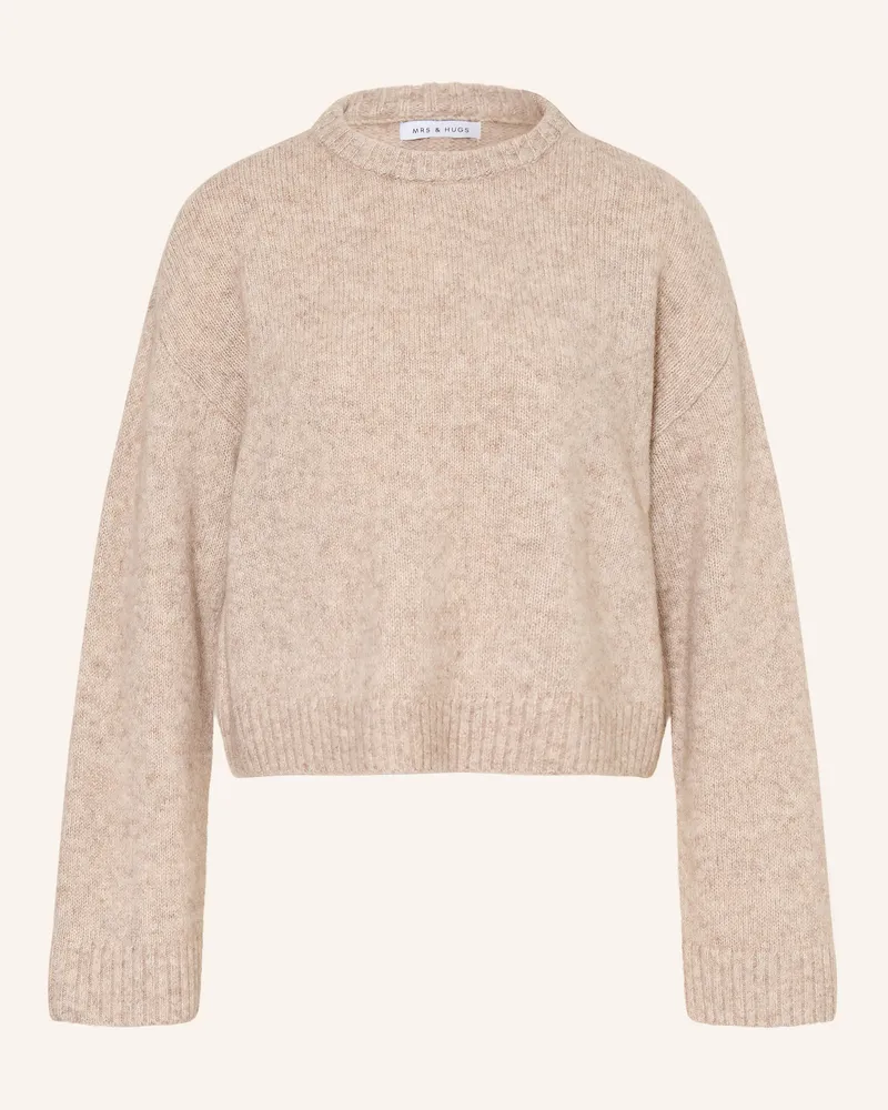 Mrs & HUGS Pullover Mit Cashmere beige Beige