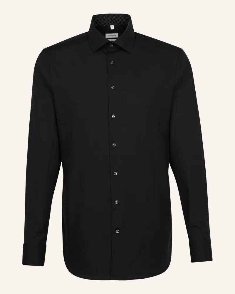 Seidensticker Business Hemd Slim Fit schwarz Schwarz