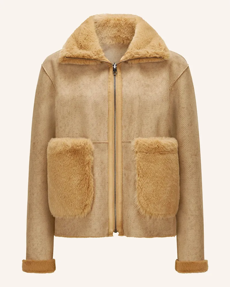 Milestone Jacke MSMINU zum Wenden mit Kunstpelz Camel