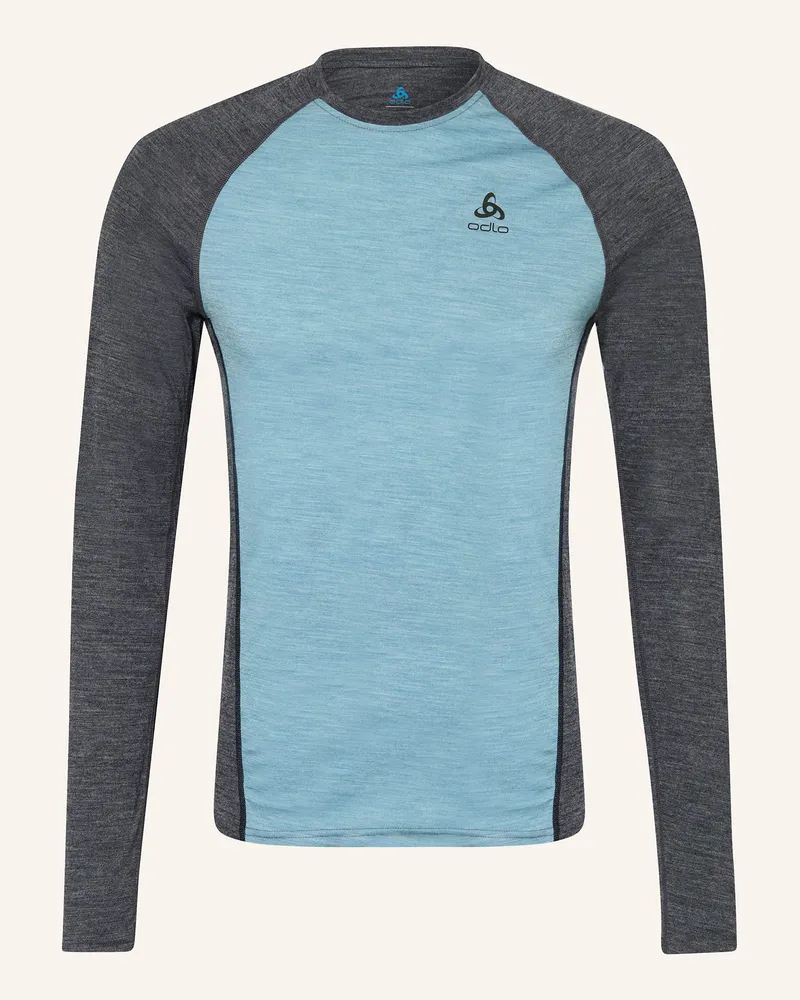 Odlo Funktionswäsche-Shirt PERFORMANCE WOOL mit Merinowolle Dunkelgrau