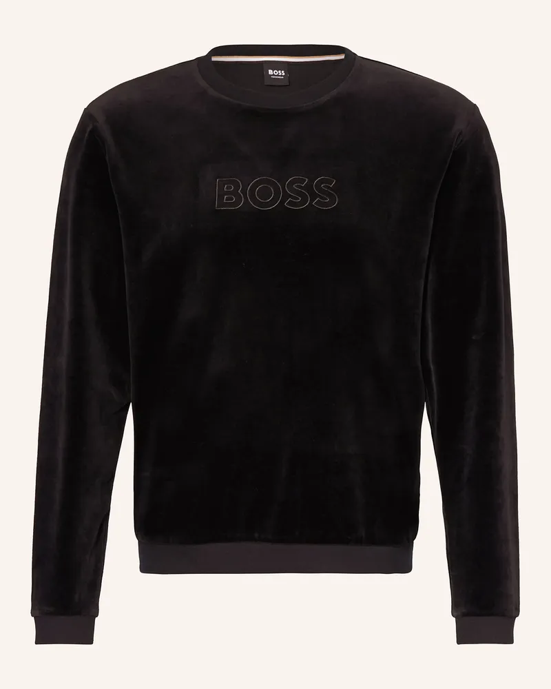 HUGO BOSS Lounge-Sweatshirt VELOUR aus Nicki Schwarz
