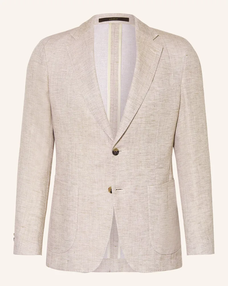windsor. Sakko Shaped Fit mit Leinen Beige