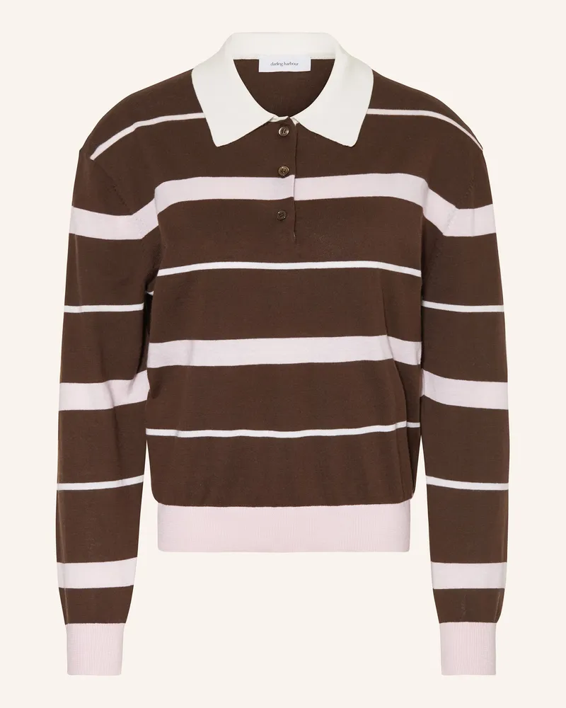 Darling Harbour Strick-Poloshirt Dark