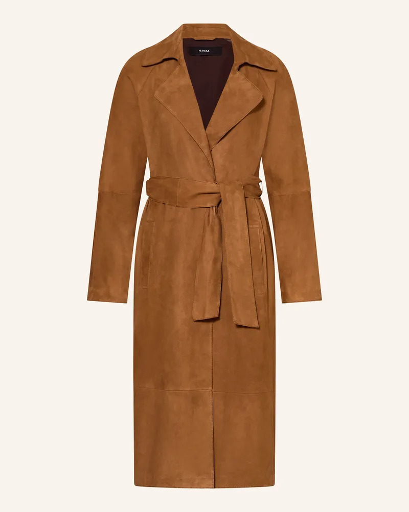 Arma Trenchcoat aus Leder Cognac