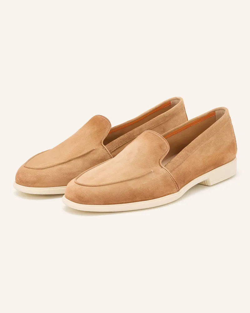 Santoni Slipper Malibu braun Camel