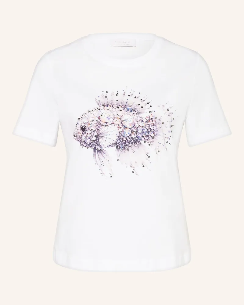 Rich&Royal T-Shirt mit Schmucksteinen Weiss
