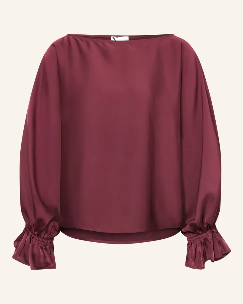 Vera Mont Blusenshirt Aus Satin Mit Volants rot Dunkelrot