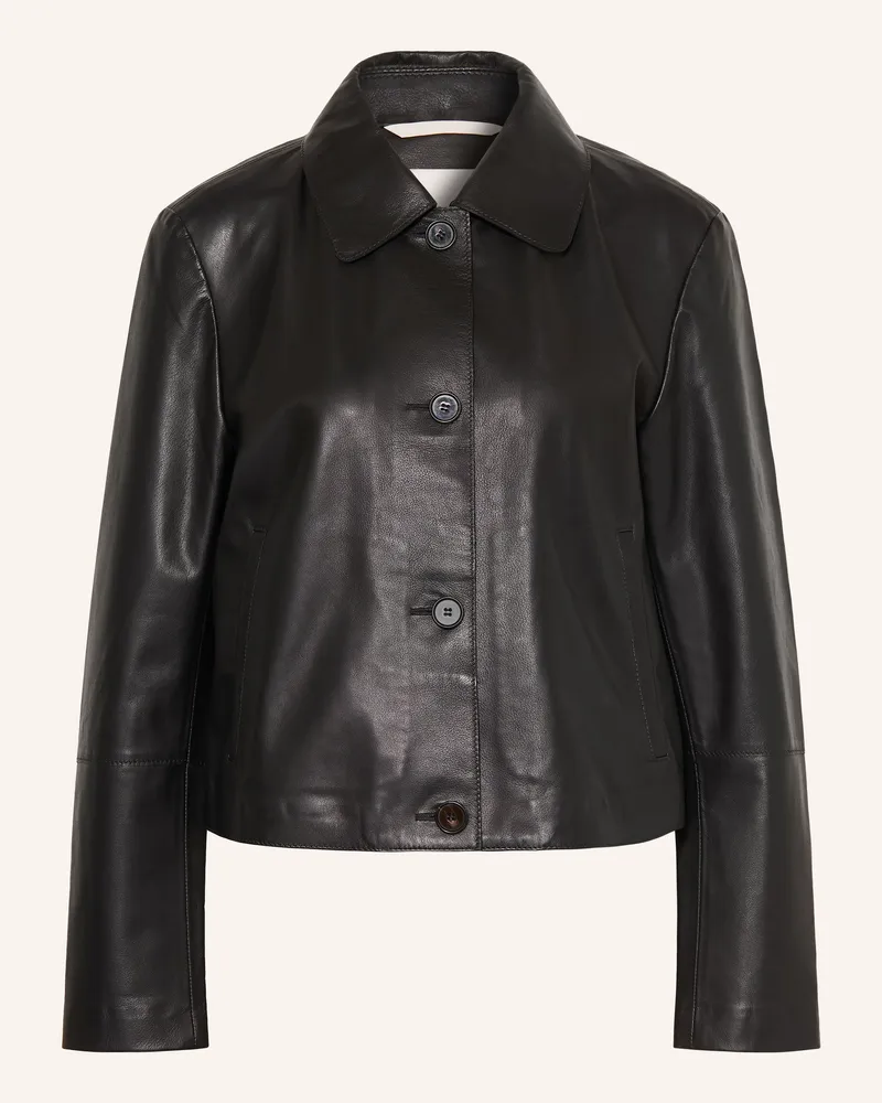 Marc O'Polo Leder-Overjacket schwarz Schwarz