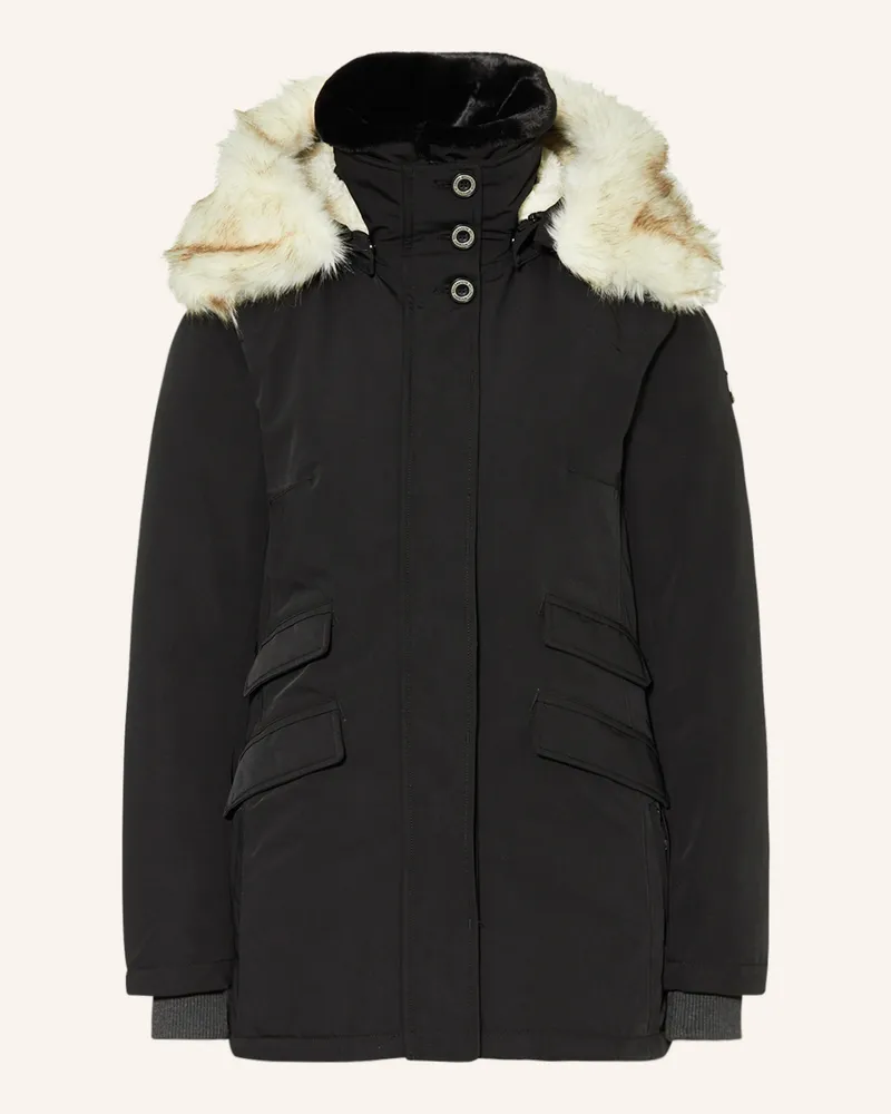 Wellensteyn Jacke Enterprise Mit Abnehmbarem Kunstfell schwarz Schwarz