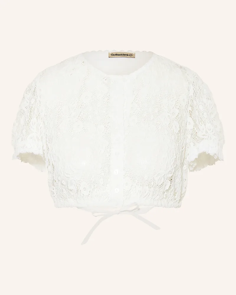 Gottseidank Dirndlbluse VICTORA im Materialmix Ecru