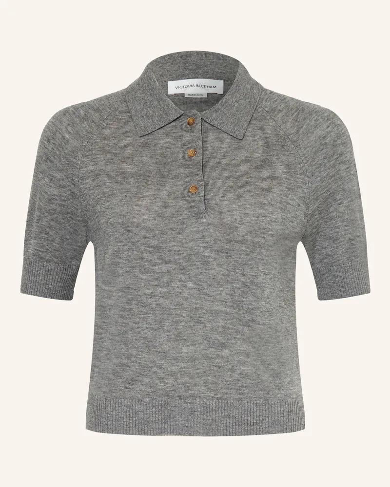 Victoria Beckham Strick-Poloshirt grau Grau