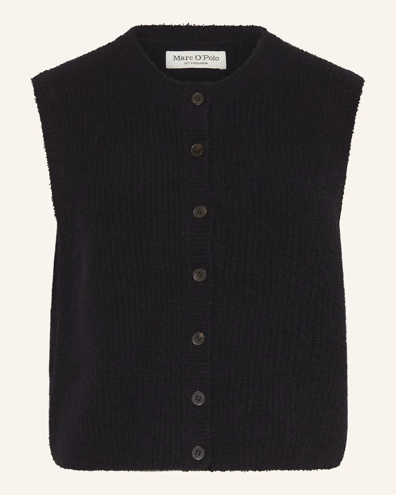 Marc O'Polo Strickweste aus Bouclé Dunkelblau