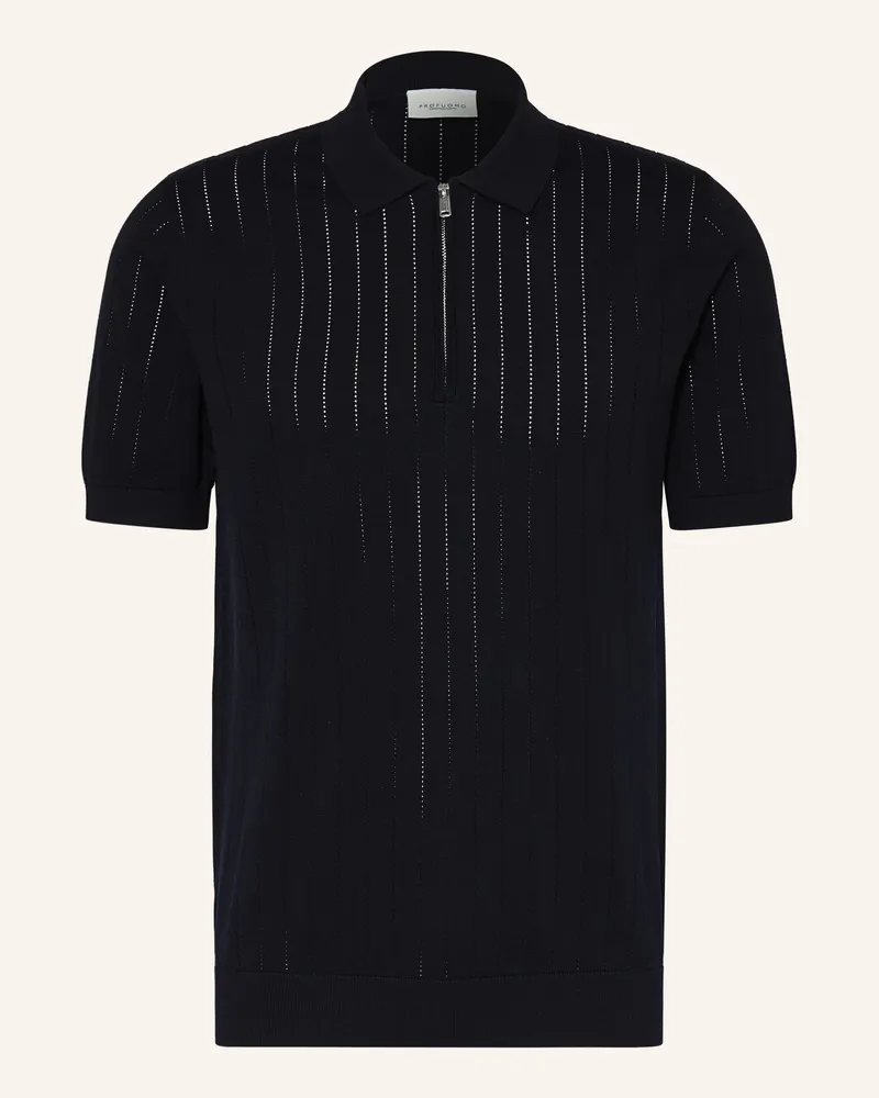 Profuomo Strick-Poloshirt Schwarz