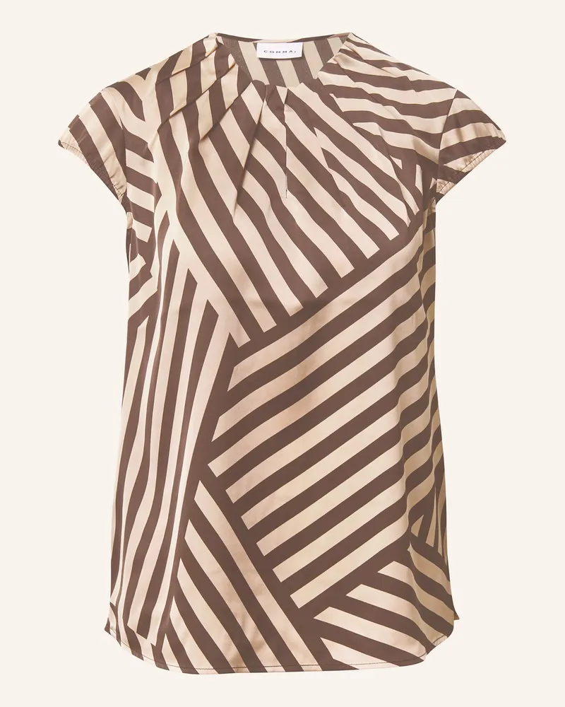 COMMA Blusenshirt aus Satin Beige