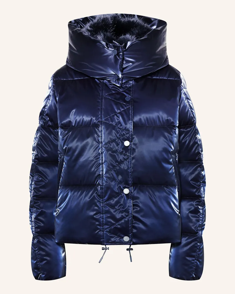 MARC AUREL Steppjacke mit abnehmbarer Kapuze und Kunstfell Dunkelblau