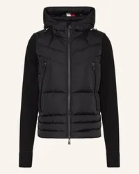 Moncler Daunenjacke im Materialmix Schwarz