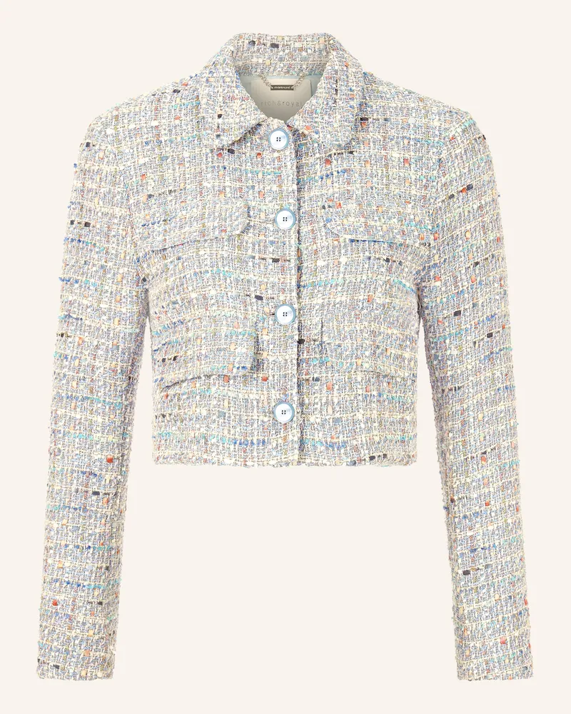 Rich&Royal Tweed-Jacke mit Pailletten Hellblau