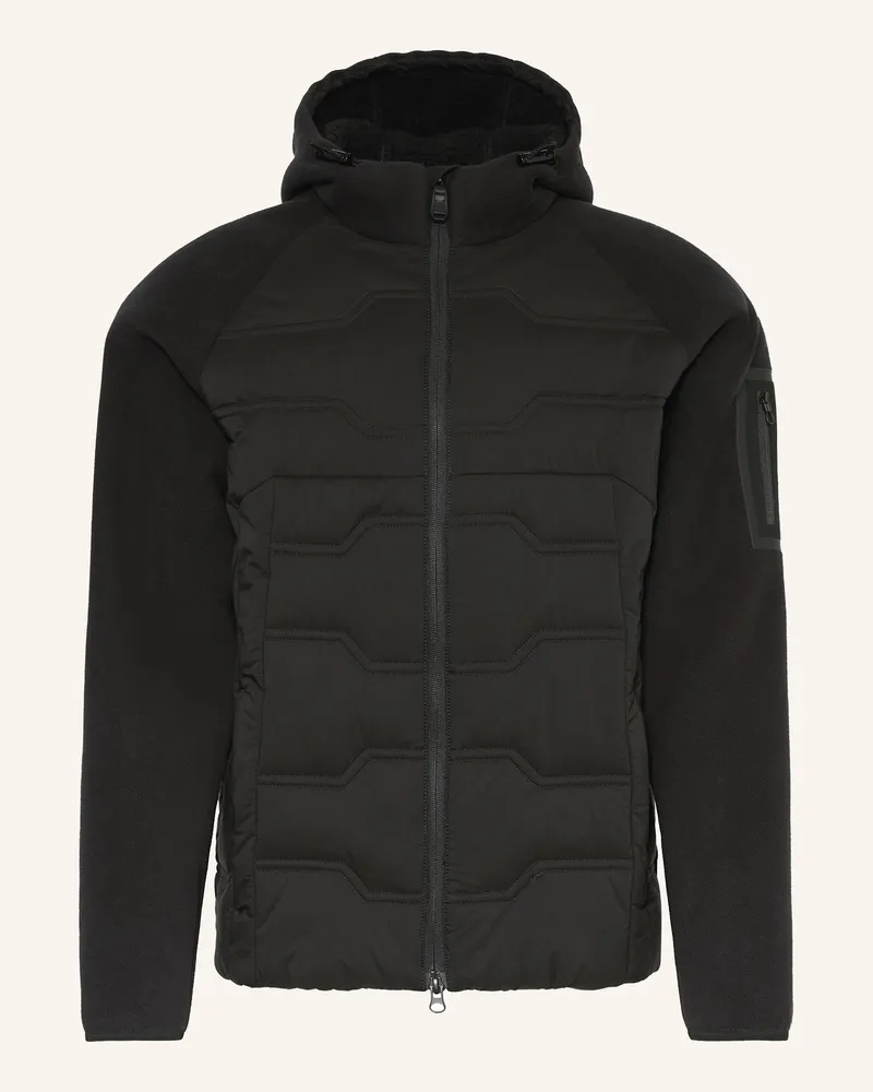HUGO BOSS Steppjacke OW_HOLE19 im Materialmix Schwarz