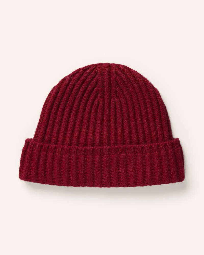 S. Marlon Cashmere-Mütze Dunkelrot