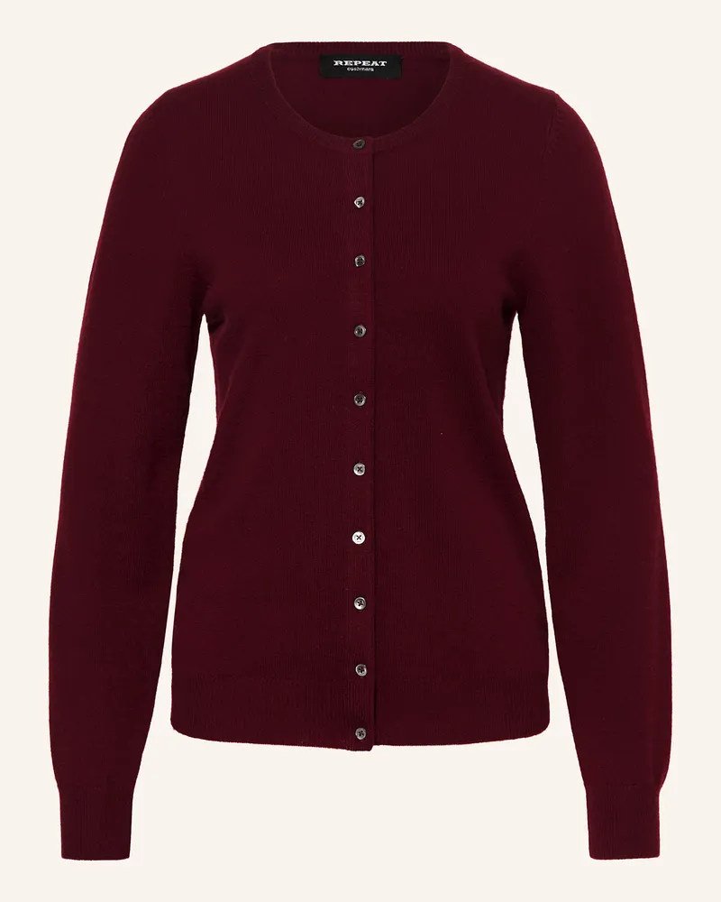 Repeat Strickjacke aus Cashmere Dunkelrot