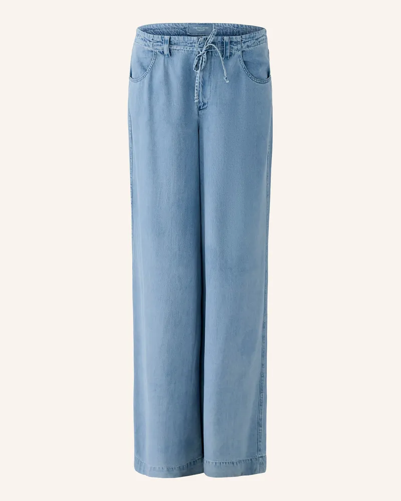 Oui  Marlenehose in Jeansoptik Blau