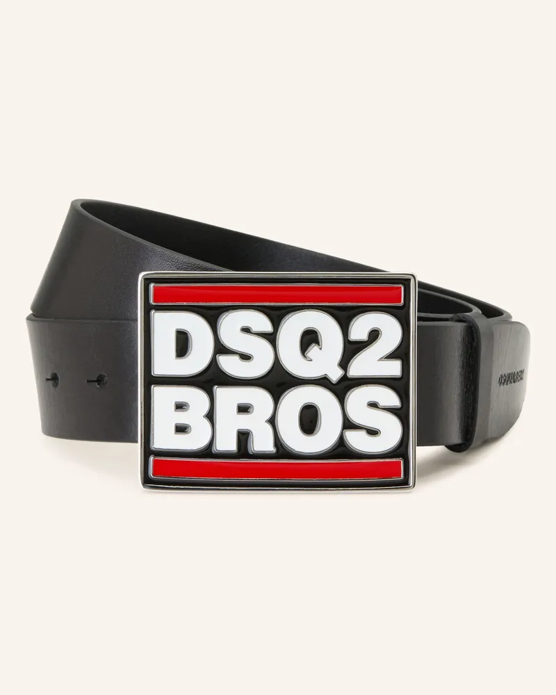 Dsquared2 Ledergürtel Schwarz