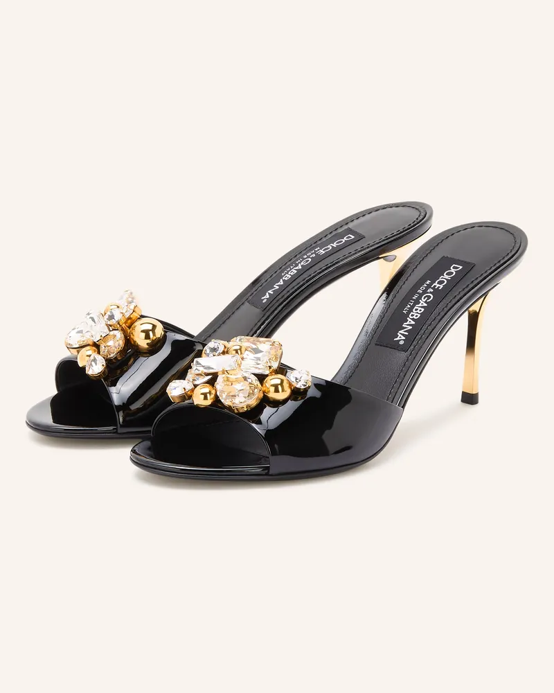 Dolce & Gabbana Mules Mit Schmucksteinen schwarz Schwarz