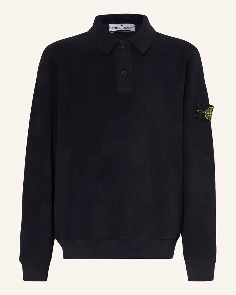 Stone Island Frottee-Poloshirt blau Dunkelblau
