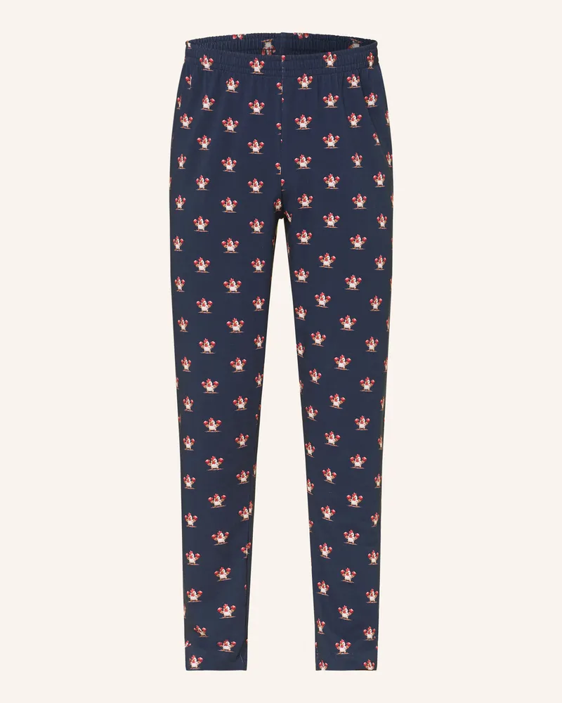 Mey Schlafhose Serie Sporty Chicken blau Dunkelblau