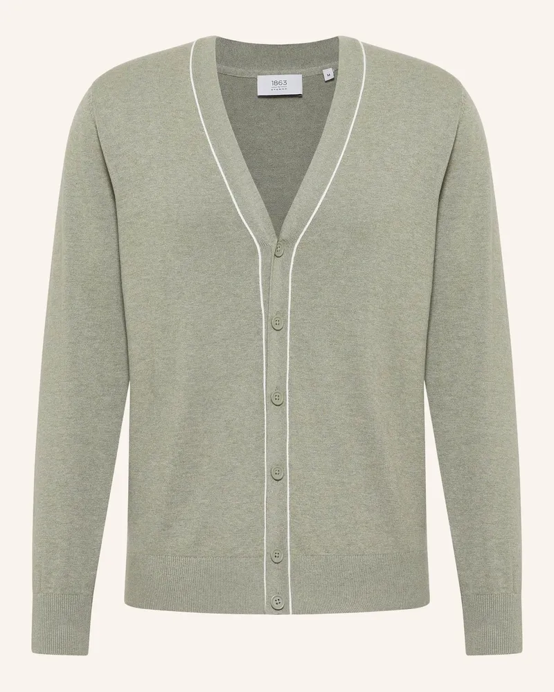 Eterna 1863 by ETERNA unifarbener Herren-Cardigan Grün