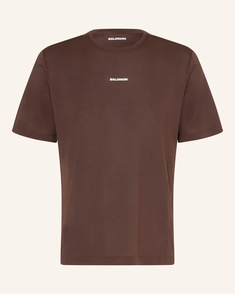 Salomon Laufshirt SHAKEOUT CORE Dunkelbraun