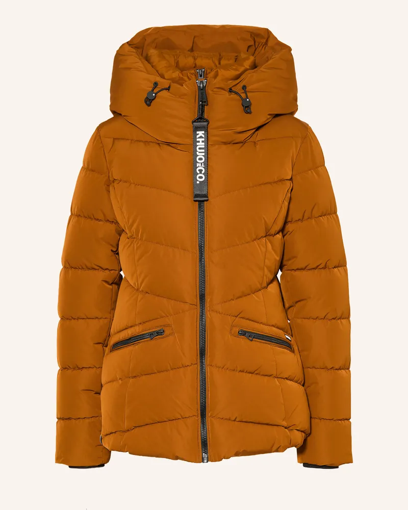 khujo Steppjacke Hersch Mit Herausnehmbarer Blende Und Kapuze braun Cognac