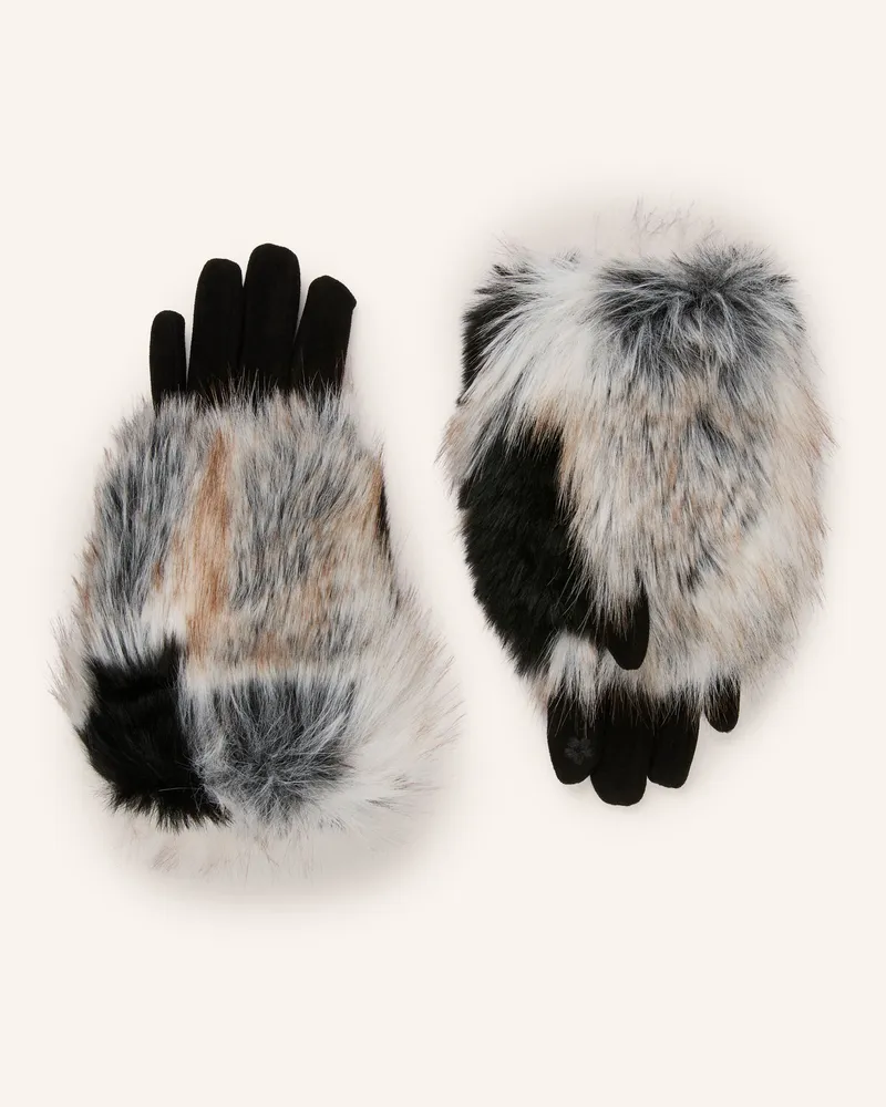 Loevenich Handschuhe Mit Kunstfell weiss Creme