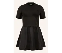 Moncler Kleid im Materialmix Schwarz