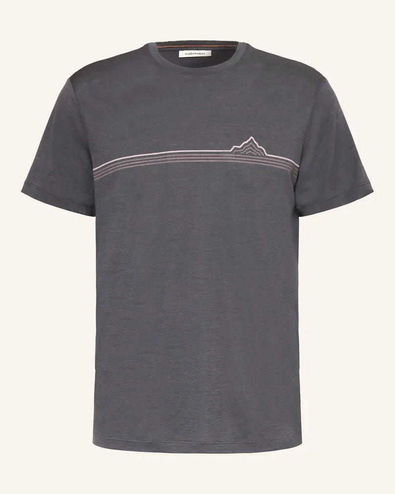 Icebreaker T-Shirt Merino 150 Tech Lite Aus Merinowolle grau Dunkelgrau