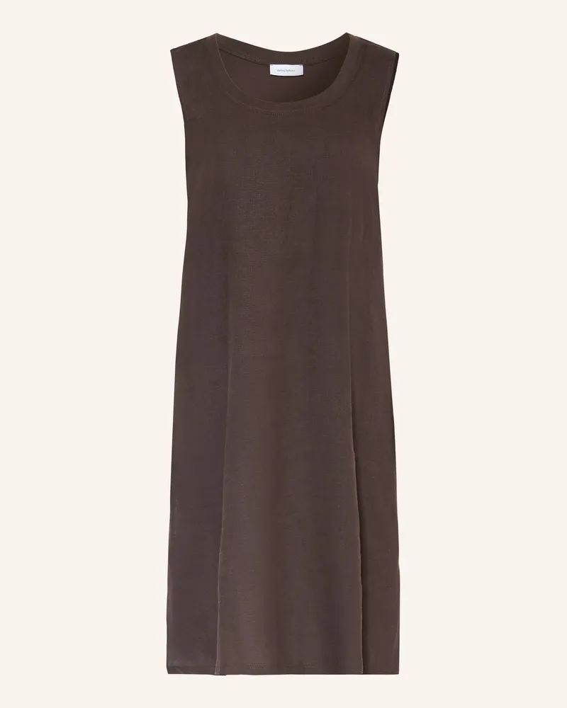 Darling Harbour Kleid Im Materialmix Mit Leinen braun Chocolate