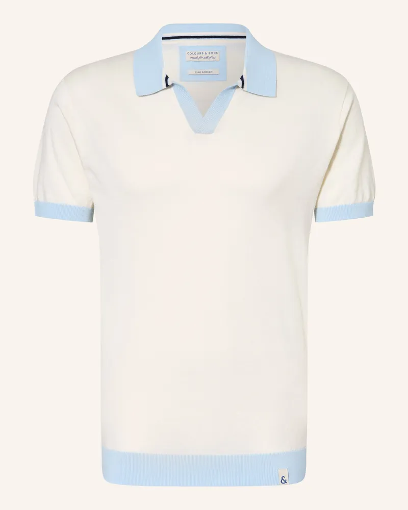 colours & sons Strick-Poloshirt weiss Creme