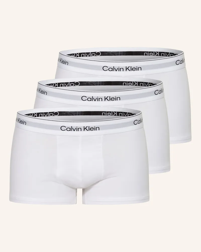 Calvin Klein 3er-Pack Boxershorts Icon Cotton Stretch Low Rise weiss Weiss
