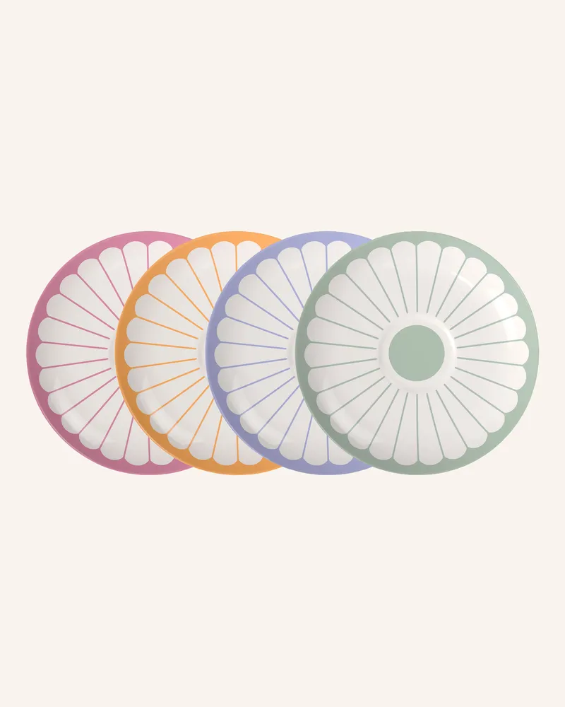 Villeroy & Boch Cappuccino-Untertasse, 4-Teilig Fleur Couleur weiss Gelb