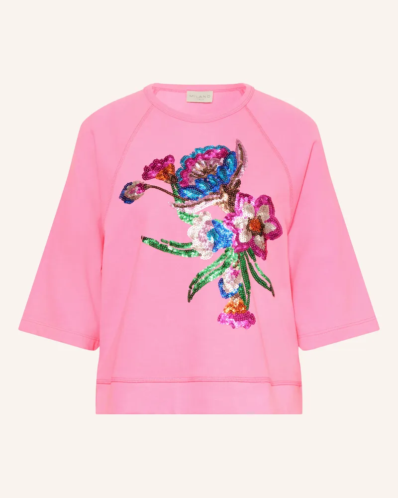 Milano Italy Sweatshirt Mit Pailletten pink Neonpink
