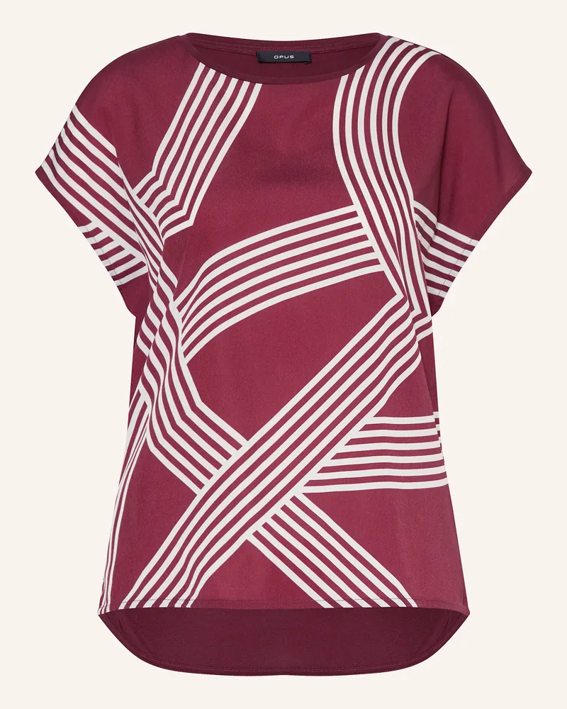 OPUS T-Shirt SABETHI im Materialmix Dunkelrot