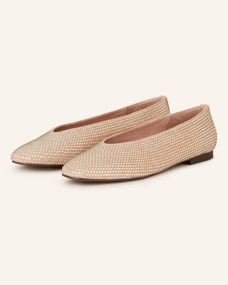 Bibi Lou Ballerinas Mit Schmucksteinen rosegold Nude