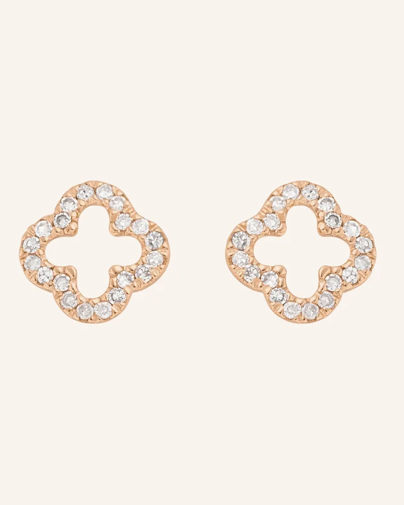 Leaf Ohrstecker CLOVER 18 Karat Rosegold mit Diamanten Roségold