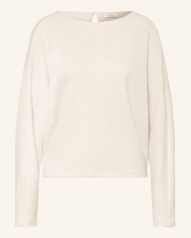 OPUS Sweatshirt Ganti Mit Glitzergarn weiss Creme