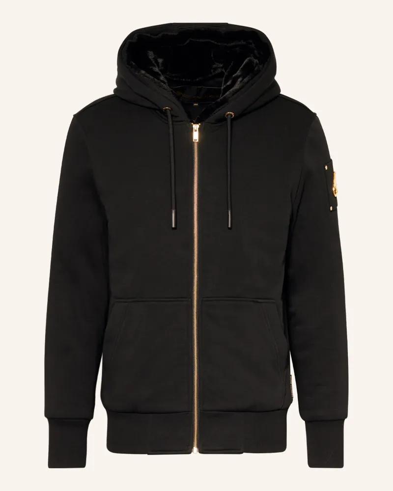 Moose Knuckles Sweatjacke LINDEN BUNNY mit abnehmbarem Kunstpelz Schwarz