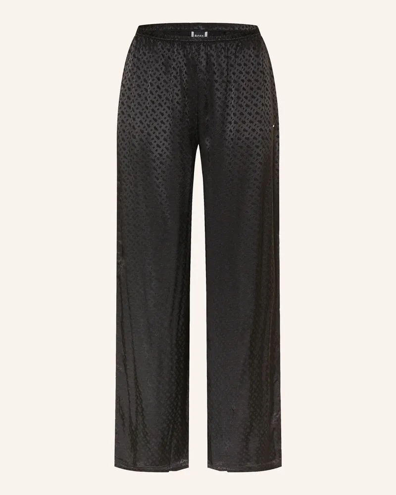 HUGO BOSS Schlafhose Monogram Aus Satin schwarz Schwarz