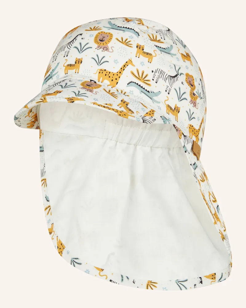 Sterntaler Schirmmütze Mit Nackenschutz Zootiere weiss Beige